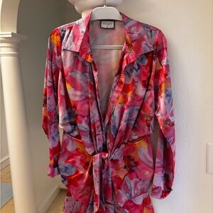 RNWY Pink Floral Long Sleeve Dress